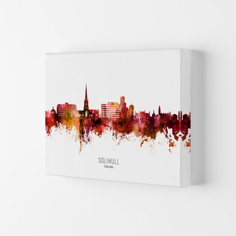 Solihull England Skyline Red City Name  by Michael Tompsett Canvas