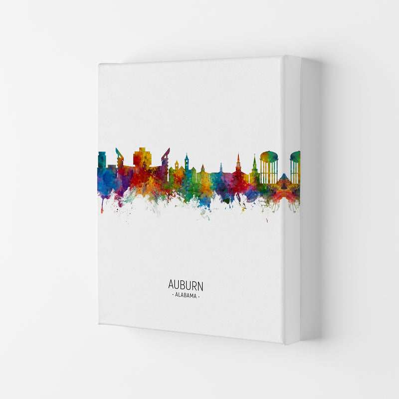 Auburn Alabama Skyline Portrait Art Print by Michael Tompsett Canvas