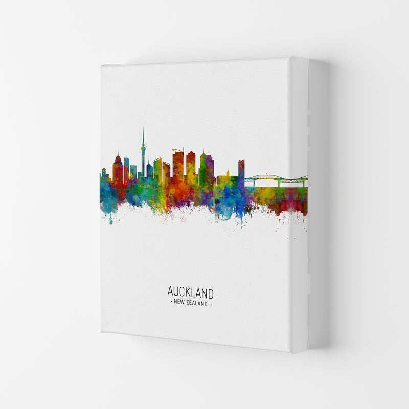 Auckland New Zealand Skyline Portrait Art Print by Michael Tompsett Canvas