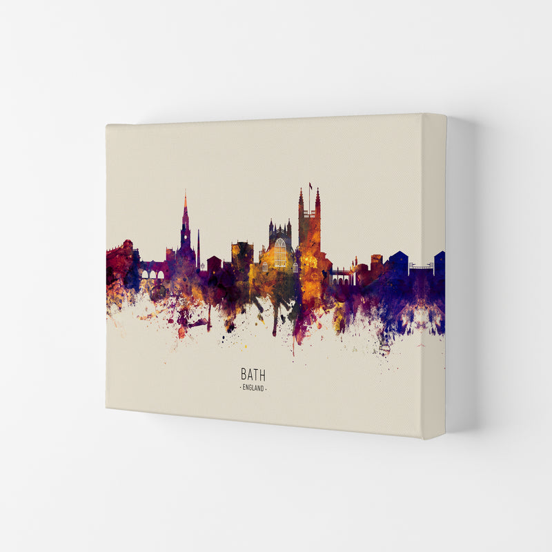 Bath England Skyline Autumn City Name Art Print by Michael Tompsett Canvas