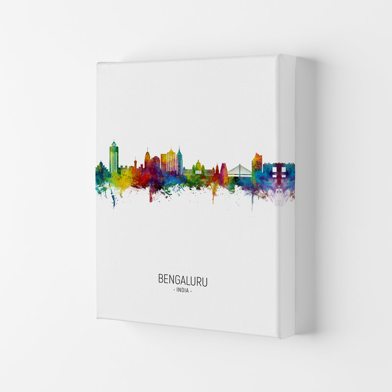 Bengaluru India Skyline Portrait Art Print by Michael Tompsett Canvas