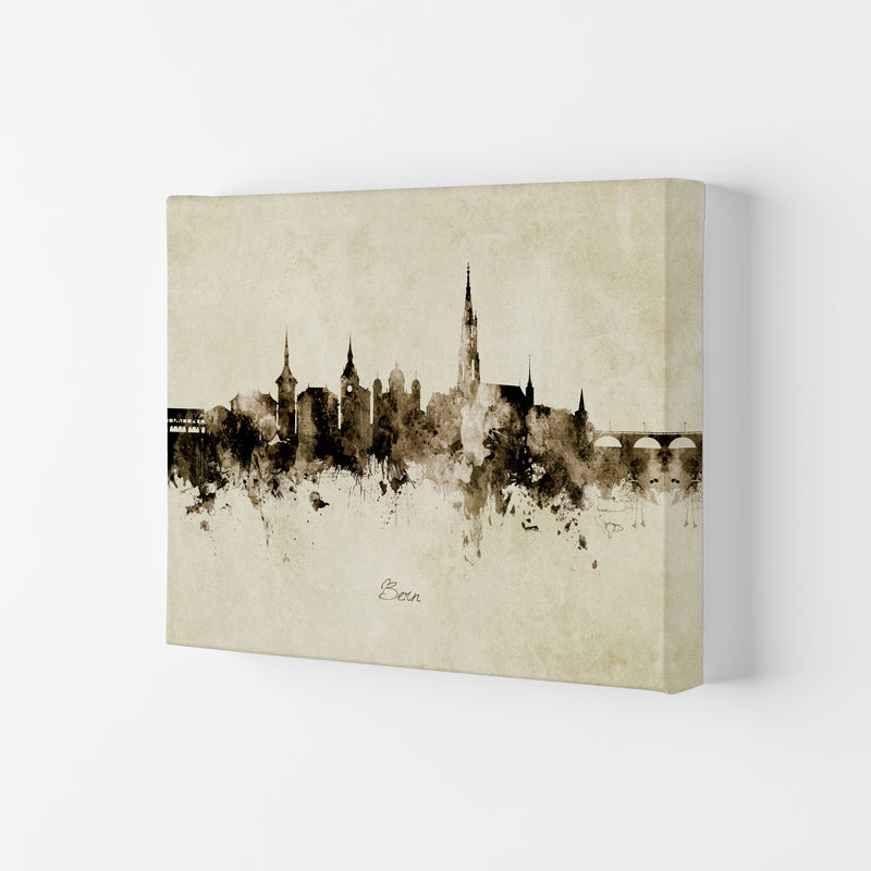 Bern Switzerland Skyline Vintage Art Print by Michael Tompsett Canvas