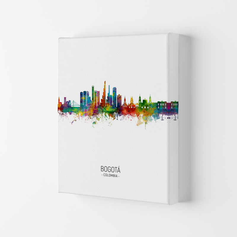 Bogota Colombia Skyline Portrait Art Print by Michael Tompsett Canvas