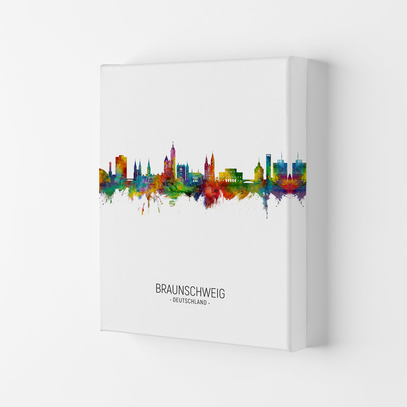 Braunschweig Deutschland Skyline Portrait Art Print by Michael Tompsett Canvas