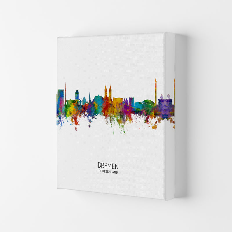 Bremen Germany Skyline Portrait Art Print by Michael Tompsett Canvas