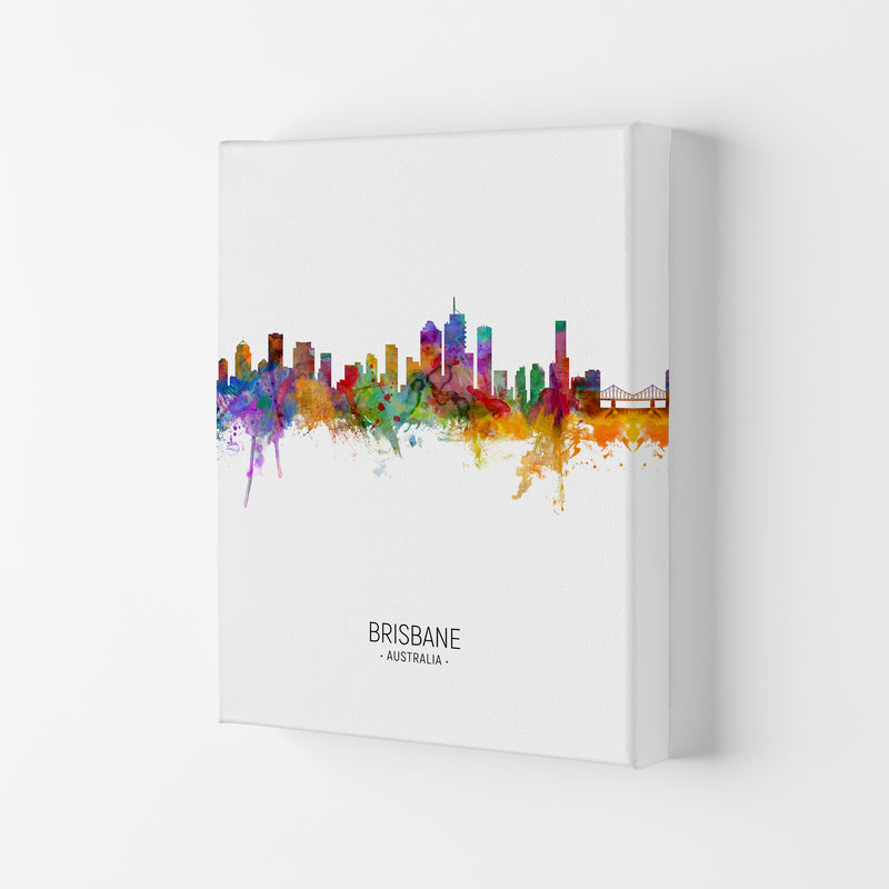 Brisbane Australia Skyline Portrait Art Print by Michael Tompsett Canvas