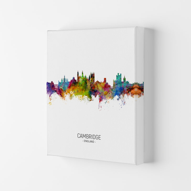 Cambridge England Skyline Portrait Art Print by Michael Tompsett Canvas