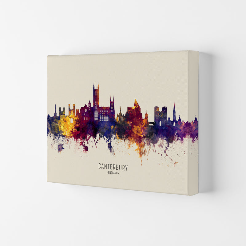 Canterbury England Skyline Autumn City Name Art Print by Michael Tompsett Canvas