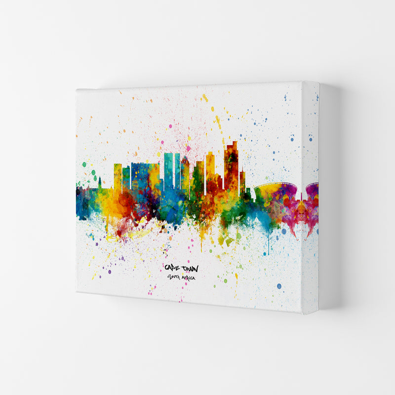 Cape Town South Africa Skyline Splash Art Print by Michael Tompsett Canvas