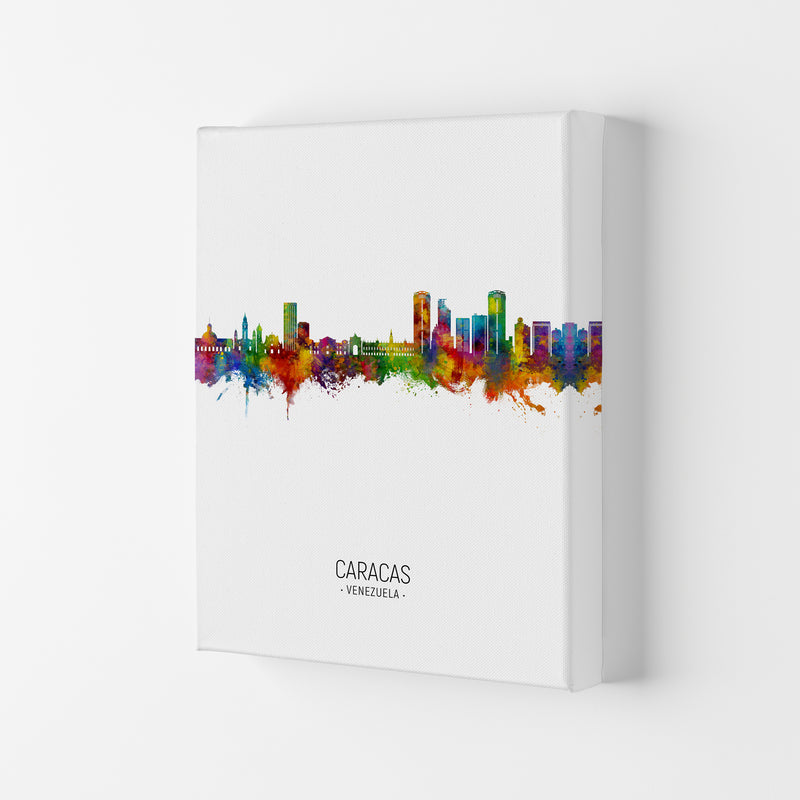 Caracas Venezuela Skyline Portrait Art Print by Michael Tompsett Canvas