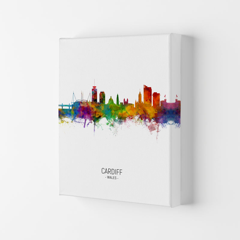 Cardiff Wales Skyline Portrait Art Print by Michael Tompsett Canvas