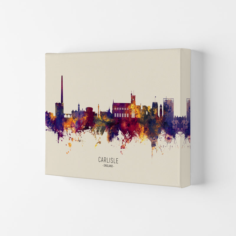 Carlisle England Skyline Autumn City Name Art Print by Michael Tompsett Canvas