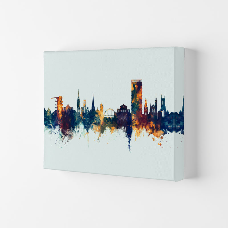 Cheltenham England Skyline Blue Orange Art Print by Michael Tompsett Canvas