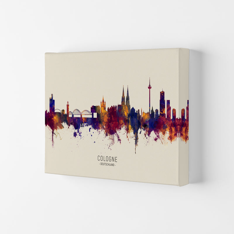 Cologne Deutschland Skyline Autumn City Name Art Print by Michael Tompsett Canvas