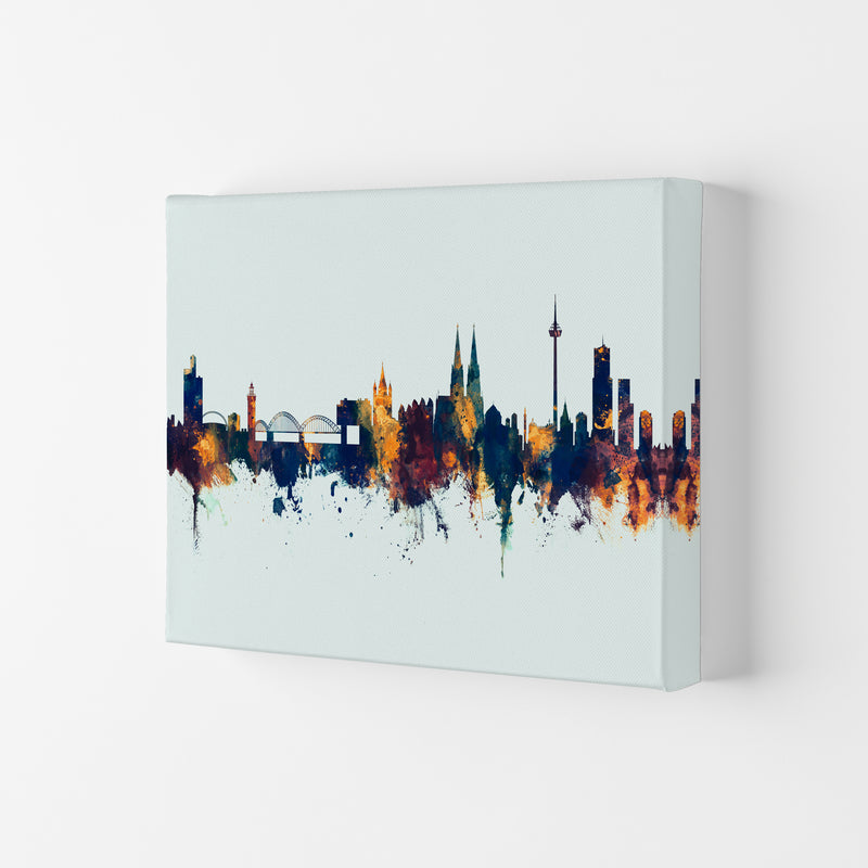 Cologne Germany Skyline Blue Orange Art Print by Michael Tompsett Canvas