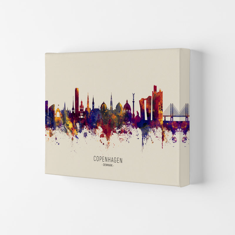 Copenhagen Denmark Skyline Autumn City Name Art Print by Michael Tompsett Canvas