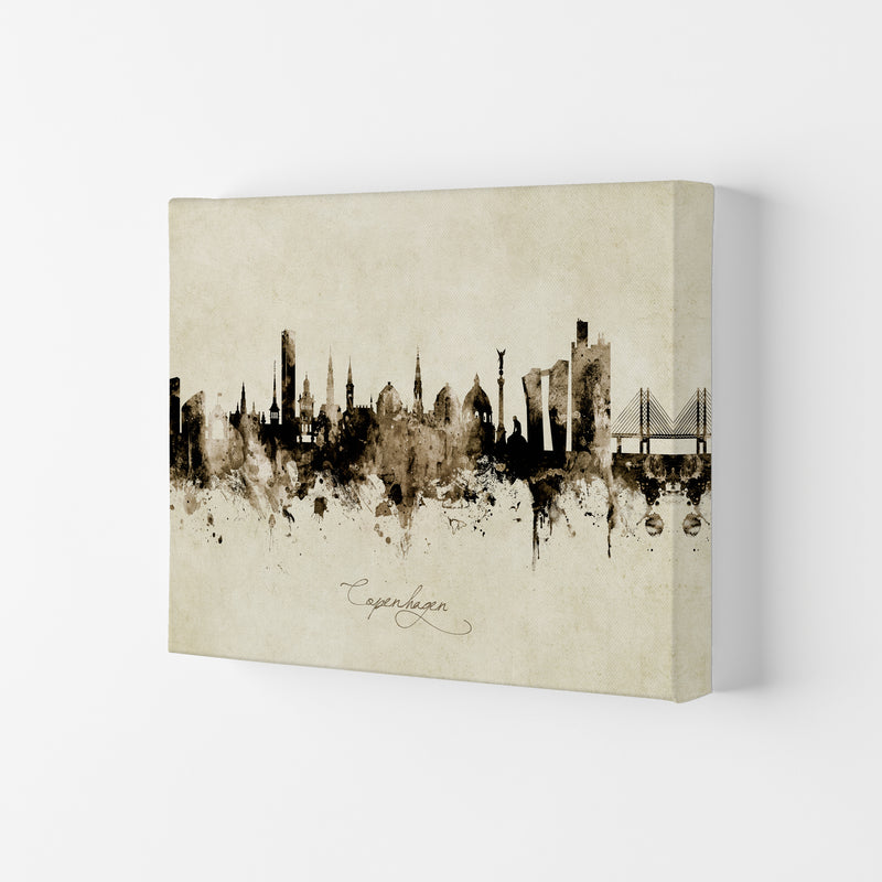 Copenhagen Denmark Skyline Vintage Art Print by Michael Tompsett Canvas