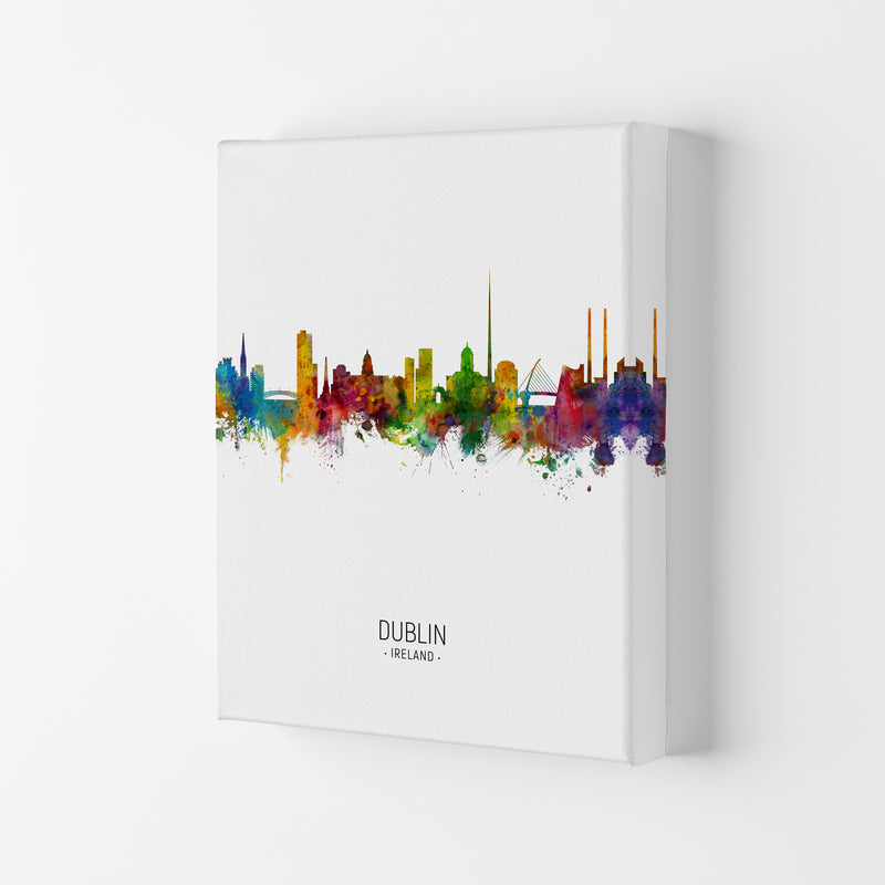 Dublin Ireland Skyline Portrait Art Print by Michael Tompsett Canvas