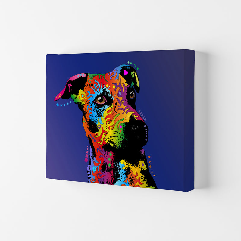 Jack Russell Dog Blue Art Print by Michael Tompsett Canvas