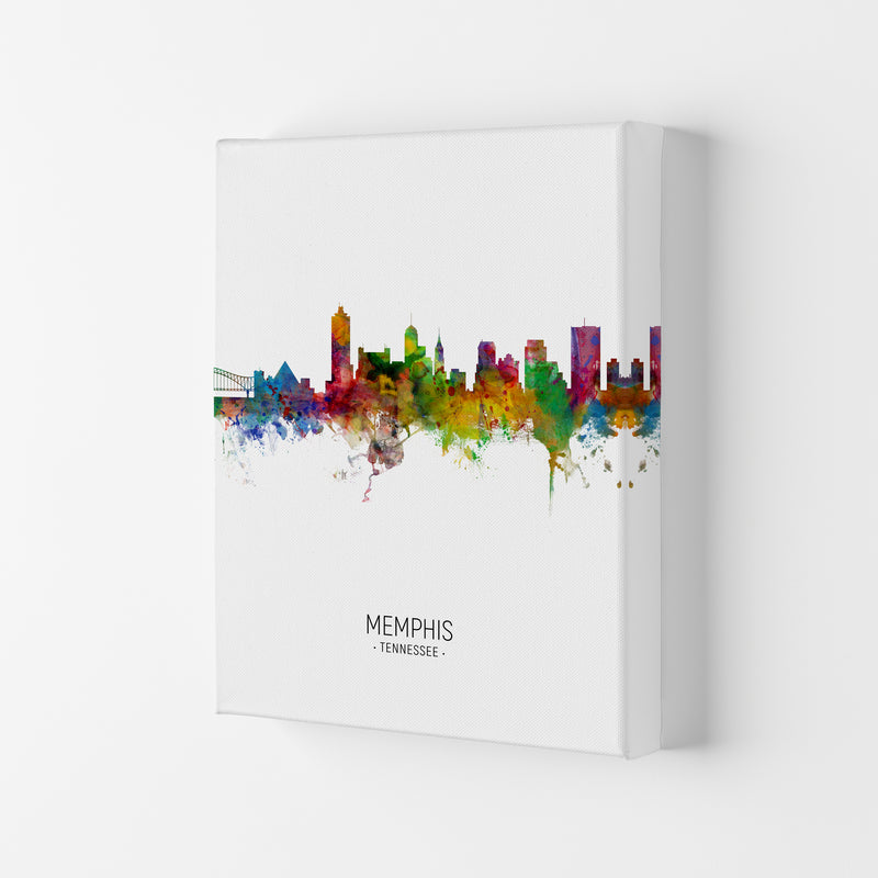 Memphis Tennessee Skyline Portrait Art Print by Michael Tompsett Canvas