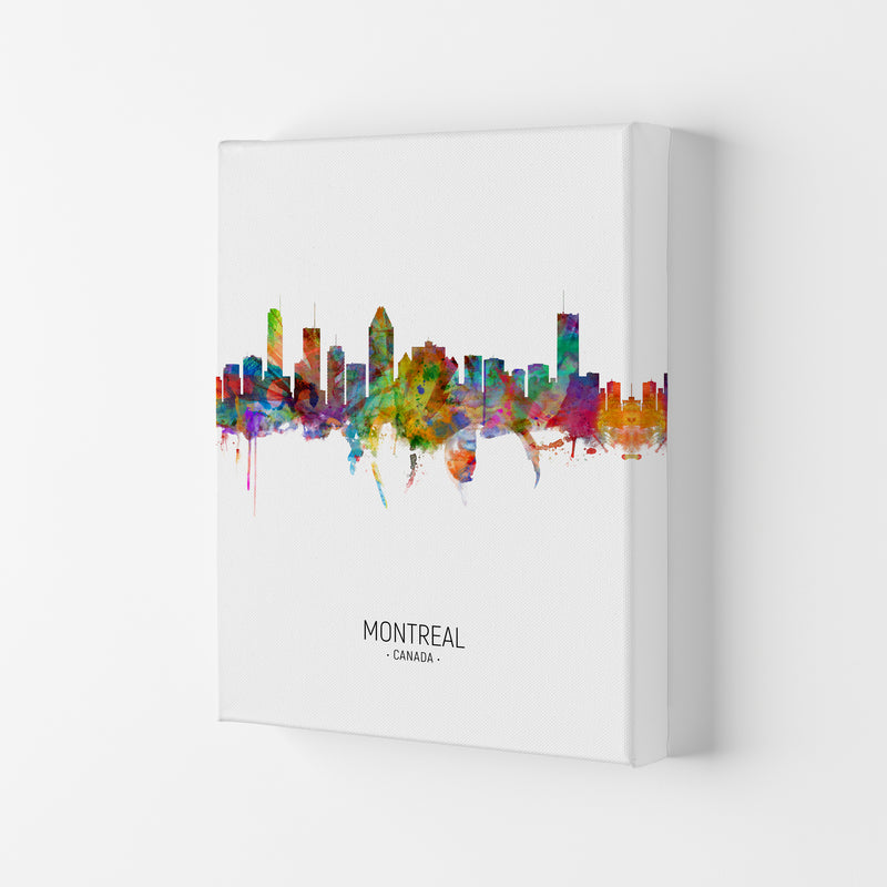 Montreal Canada Skyline Portrait Art Print by Michael Tompsett Canvas