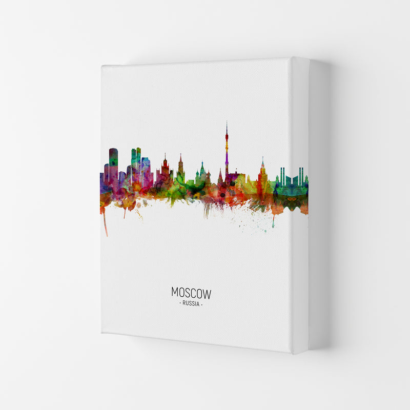 Moscow Russia Skyline Portrait Art Print by Michael Tompsett Canvas