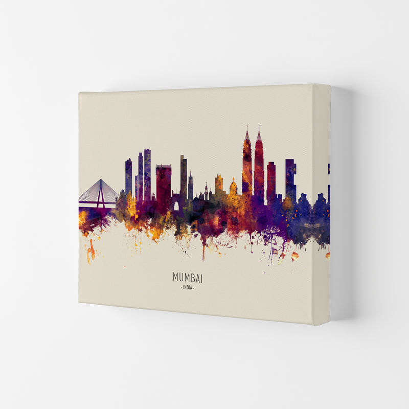 Mumbai India Skyline Autumn City Name Art Print by Michael Tompsett Canvas