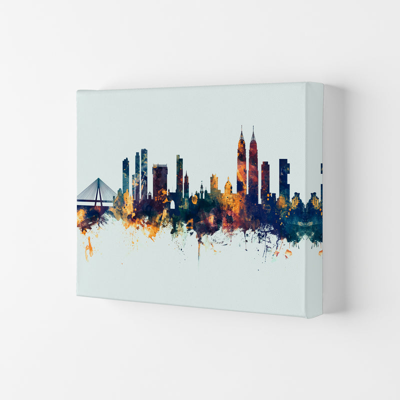 Mumbai India Skyline Blue Orange Art Print by Michael Tompsett Canvas