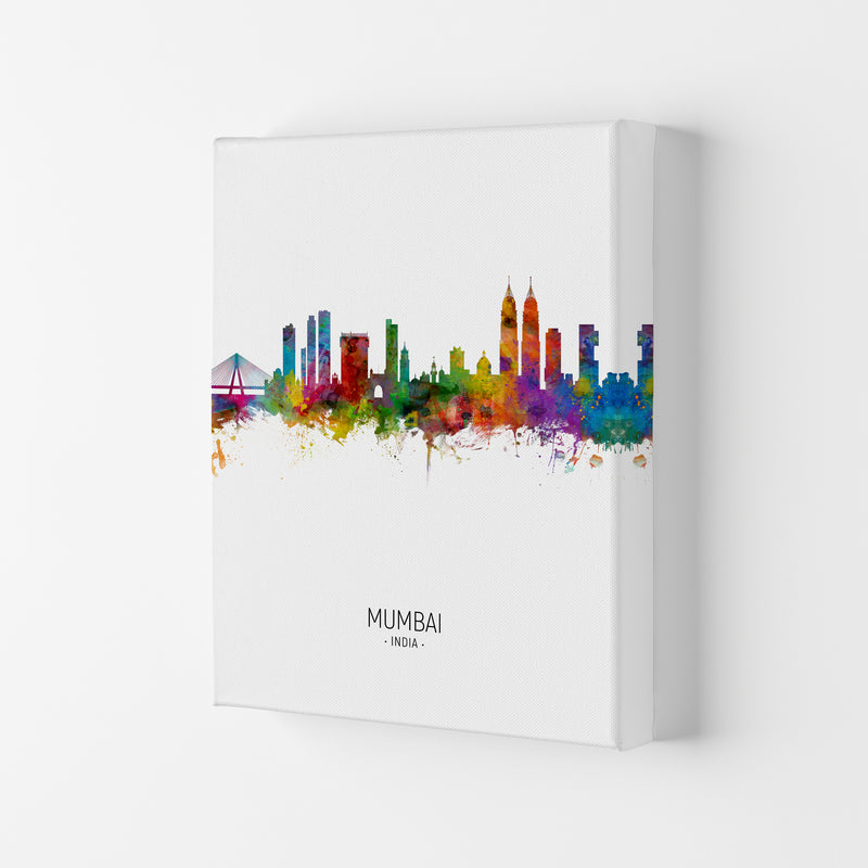 Mumbai India Skyline Portrait Art Print by Michael Tompsett Canvas