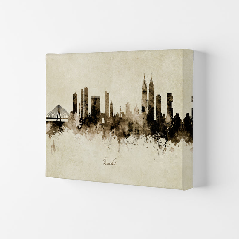 Mumbai India Skyline Vintage Art Print by Michael Tompsett Canvas