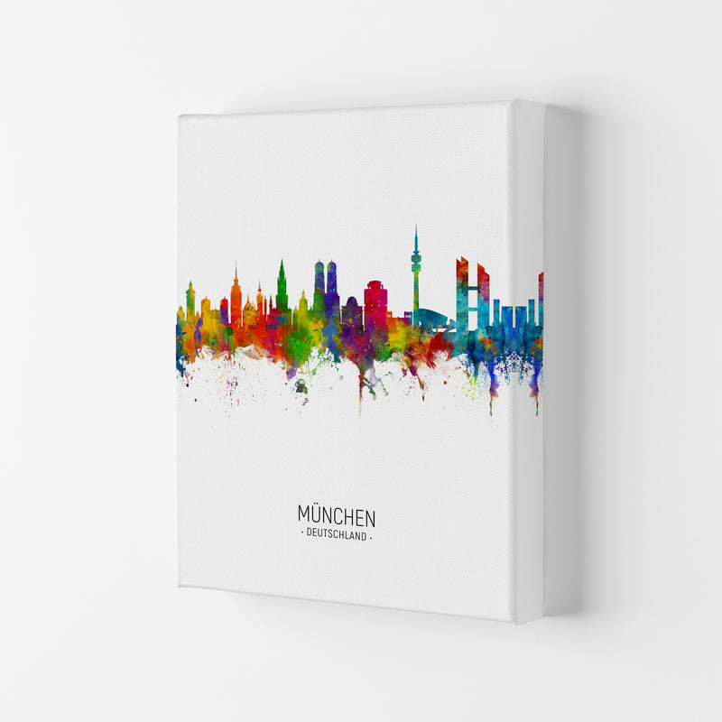 Munich Germany Skyline Portrait Art Print by Michael Tompsett Canvas