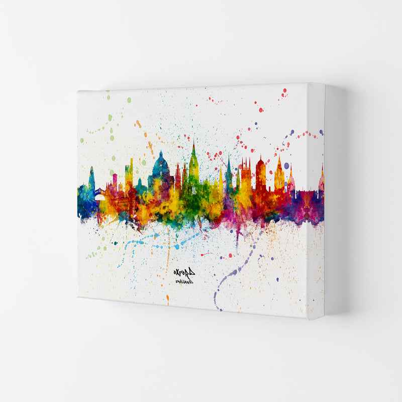 Oxford England Skyline Splash Art Print by Michael Tompsett Canvas