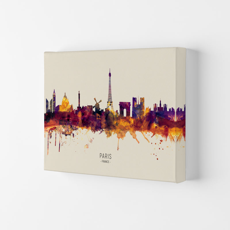 Paris France Skyline Autumn City Name Art Print by Michael Tompsett Canvas