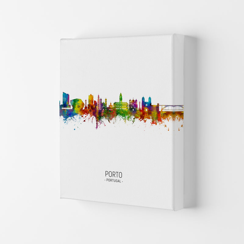 Porto Portugal Skyline Portrait Art Print by Michael Tompsett Canvas