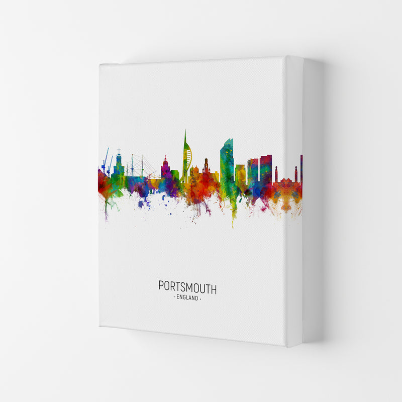 Portsmouth England Skyline Portrait Art Print by Michael Tompsett Canvas