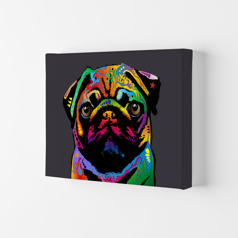 Pug Dog Charcoal Art Print by Michael Tompsett Canvas