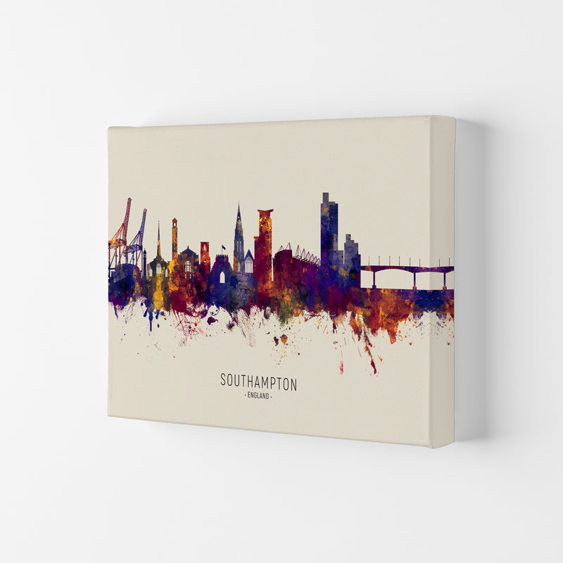 Southampton England Skyline Autumn City Name Art Print by Michael Tompsett Canvas