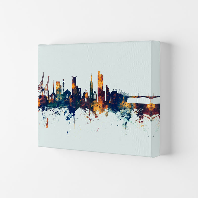 Southampton England Skyline Blue Orange Art Print by Michael Tompsett Canvas