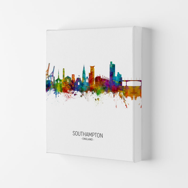 Southampton England Skyline Portrait Art Print by Michael Tompsett Canvas