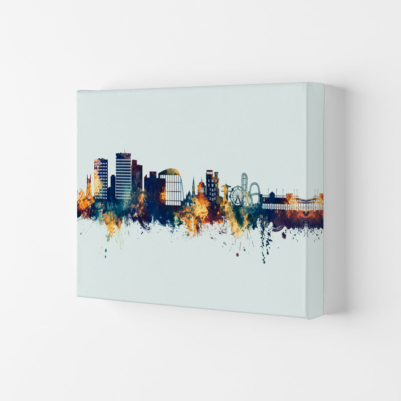 Southend-On-Sea England Skyline Blue Orange Art Print by Michael Tompsett Canvas