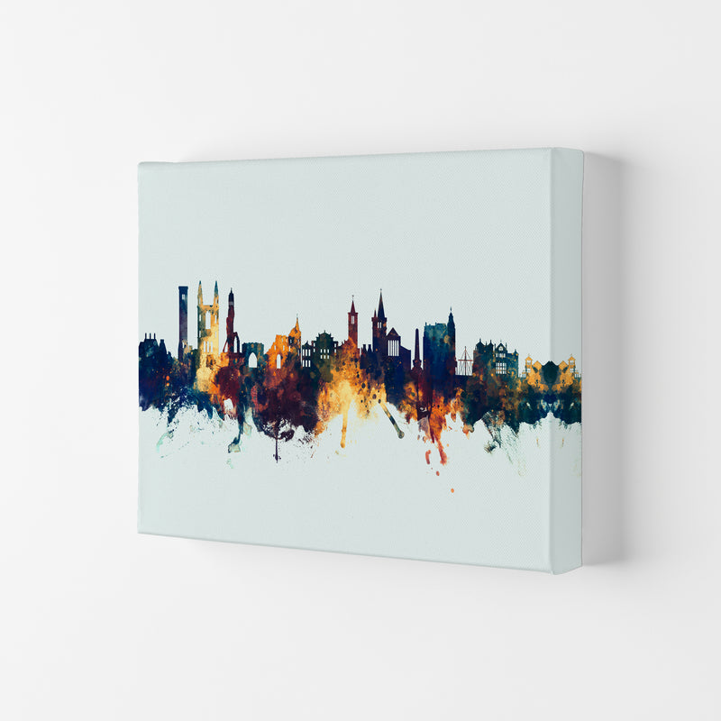 St Andrews Scotland Skyline Blue Orange Art Print by Michael Tompsett Canvas