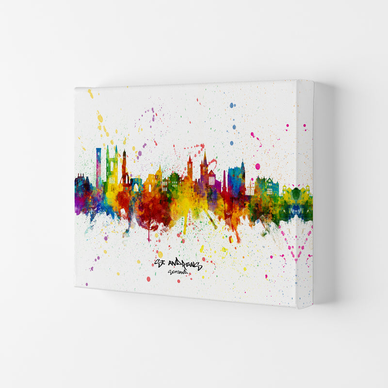 St Andrews Scotland Skyline Splash Art Print by Michael Tompsett Canvas