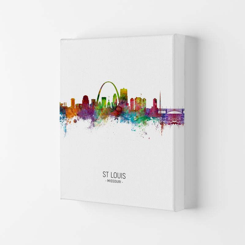 St Louis Missouri Skyline Portrait Art Print by Michael Tompsett Canvas