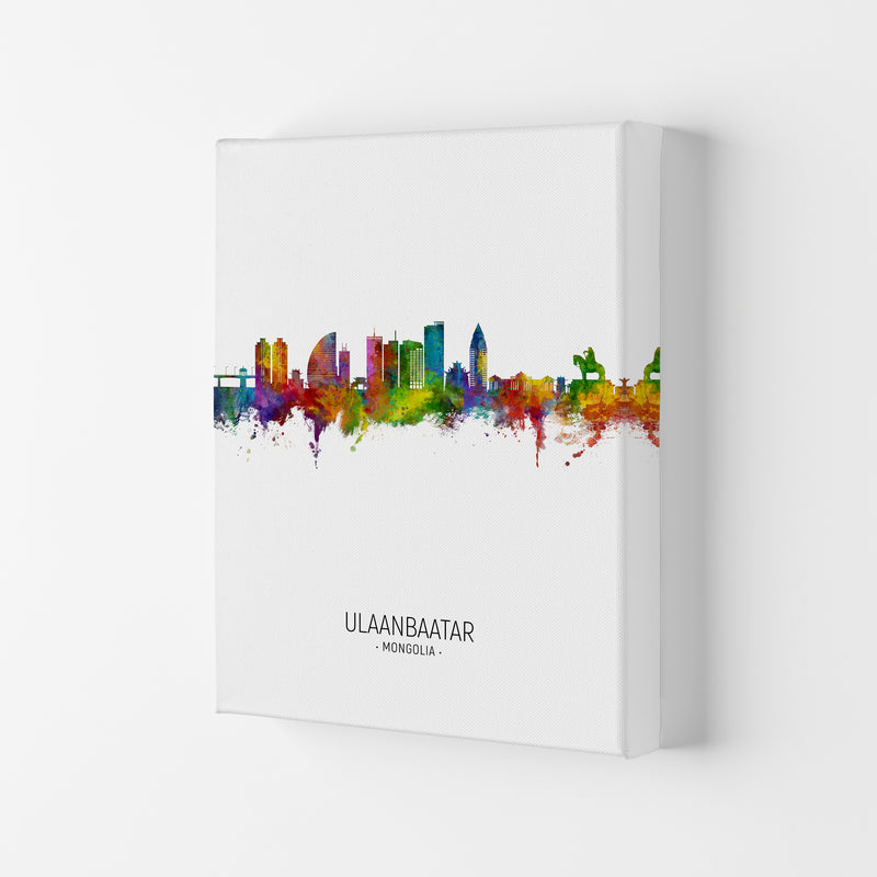 Ulaanbaatar Mongolia Skyline Portrait Art Print by Michael Tompsett Canvas