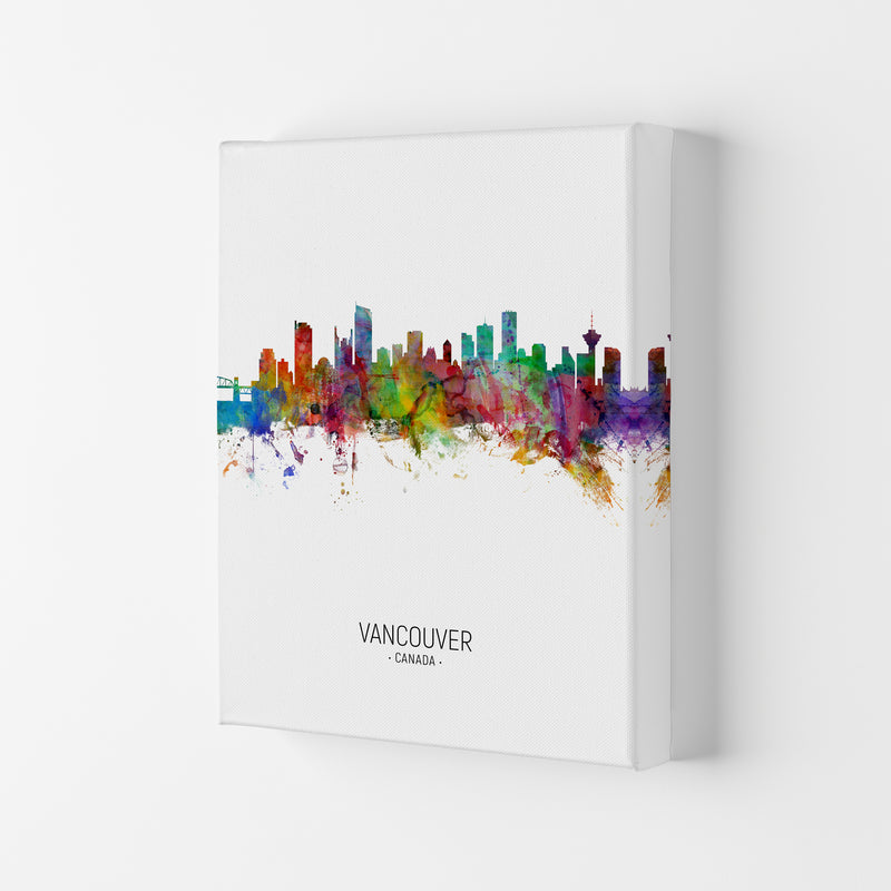 Vancouver Canada Skyline Portrait Art Print by Michael Tompsett Canvas