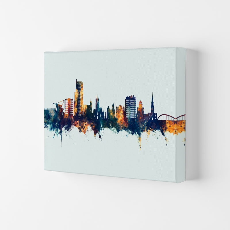 Wolverhampton England Skyline Blue Orange Art Print by Michael Tompsett Canvas