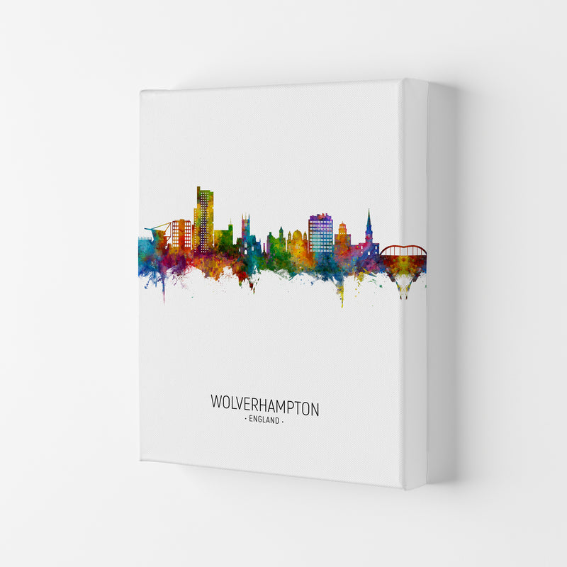 Wolverhampton England Skyline Portrait Art Print by Michael Tompsett Canvas