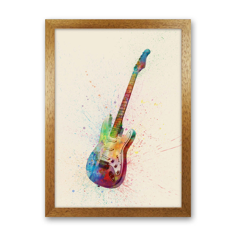 Electric Guitar Watercolour Multi-Colour  by Michael Tompsett Oak Grain
