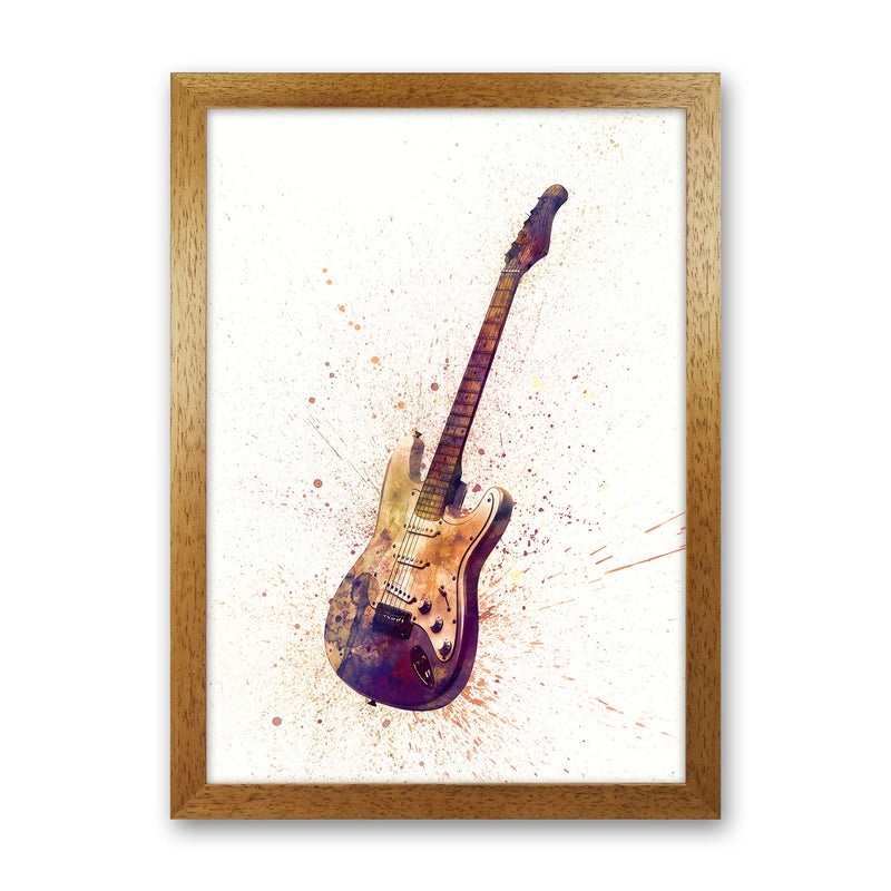 Electric Guitar Watercolour  by Michael Tompsett Oak Grain