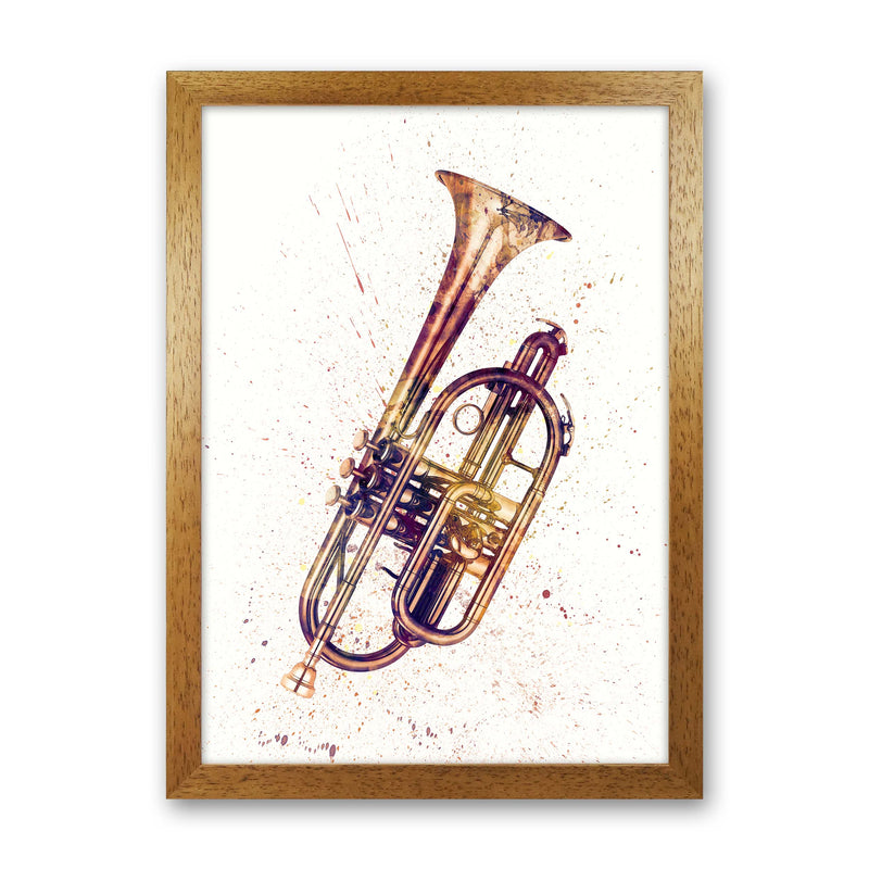 Cornet Watercolour Music Art Print by Michael Tompsett Oak Grain